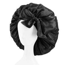 The adjustable 2 - Black satin bonnet tiyable